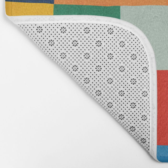 MidCentury Modern Colorful Geometric Artwork Bath Mat Gallery Image 2