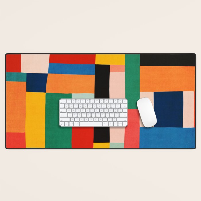 MidCentury Modern Colorful Geometric Artwork Desk Mat Gallery Image 1