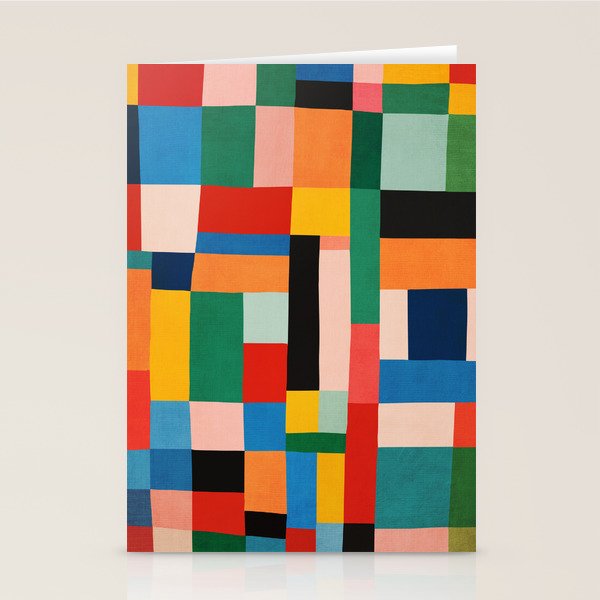 MidCentury Modern Colorful Geometric Artwork Stationery Card Gallery Image 2