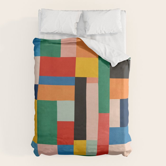 MidCentury Modern Colorful Geometric Artwork Duvet Cover Gallery Image 1