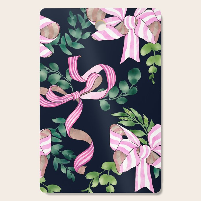 Whimsical Cheerful Bows Plants Cutting Board Gallery Image 1