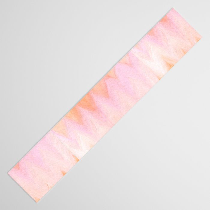 Blush pink orange watercolor hand painted ombre ikat Table Runner Gallery Image 3