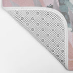 Watercolor, Blush Pink and Peach, Floral Prints Bath Mat Gallery Image 2
