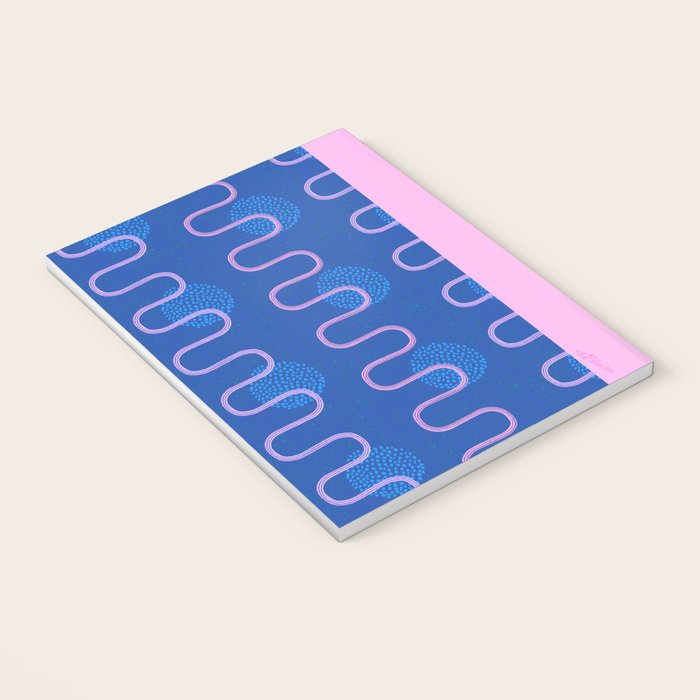 Abstract Fields in Navy Blue & Pastel Pink Notebook Gallery Image 3
