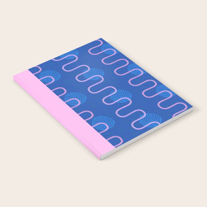 Abstract Fields in Navy Blue & Pastel Pink Notebook Gallery Image 1