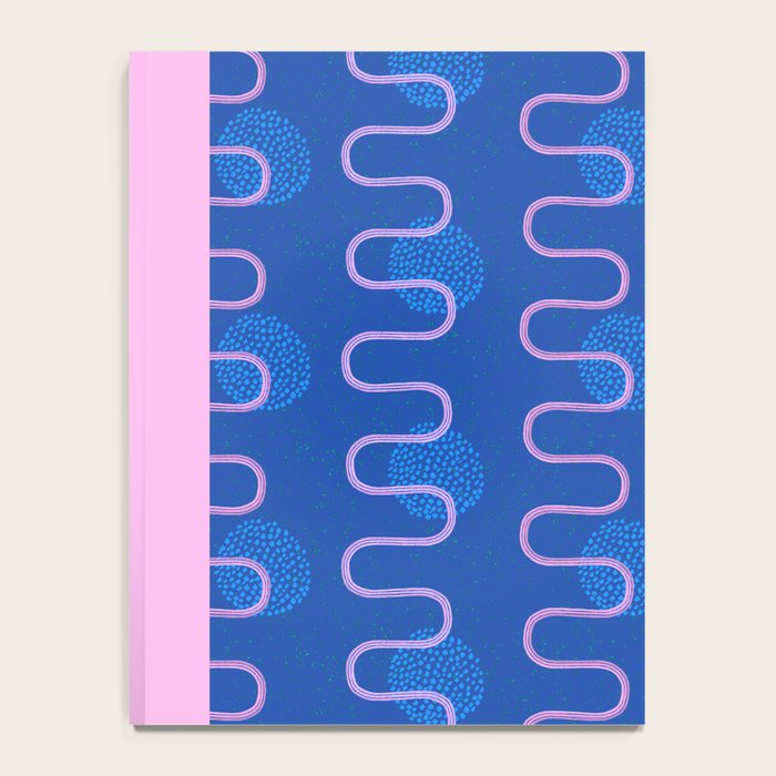 Abstract Fields in Navy Blue & Pastel Pink Notebook Gallery Image 4