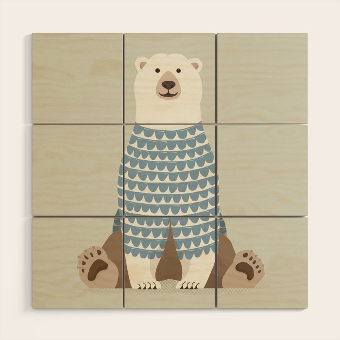 Whimsical Polar Bear Wood Wall Art Gallery Image 1