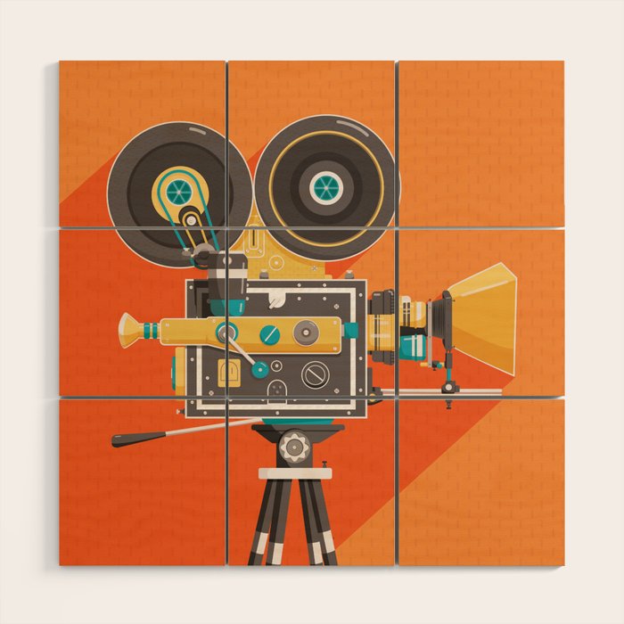Cine Orange Lens Wood Wall Art Gallery Image 1