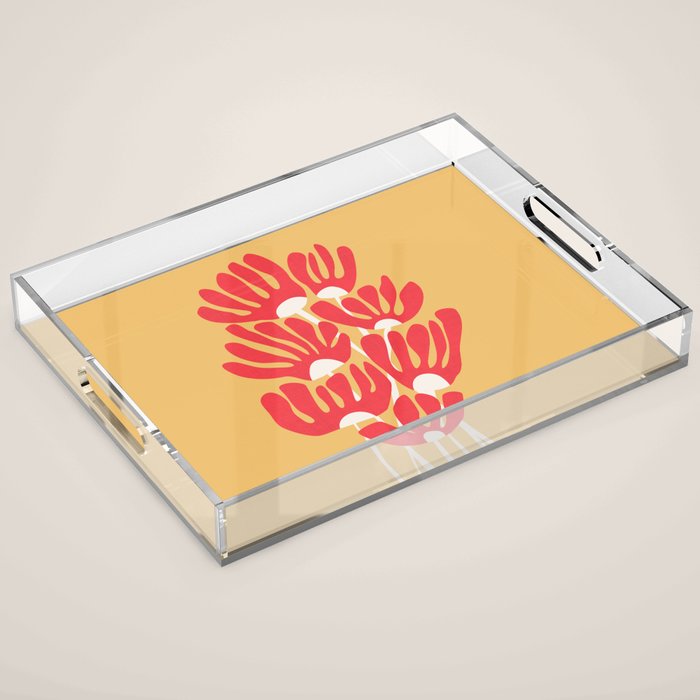 Fiery flowers Acrylic Tray Gallery Image 1