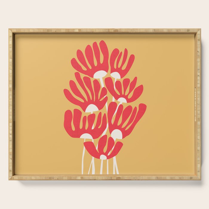 Fiery flowers Serving Tray Gallery Image 1