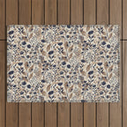 Moody Blooms Dark Neutral Outdoor Rug Gallery Image 1