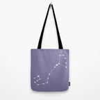 Scorpio Zodiac Star Constellation Line Art Lavender Purple Tote Bag Gallery Image 2
