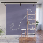Scorpio Zodiac Star Constellation Line Art Lavender Purple Wall Mural Gallery Image 1