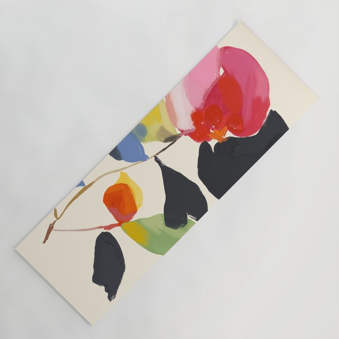 Minimal Abstract Colorful Flower Yoga Mat Gallery Image 1
