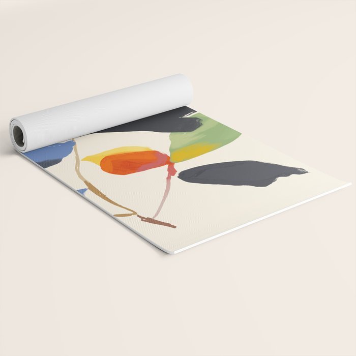 Minimal Abstract Colorful Flower Yoga Mat Gallery Image 2