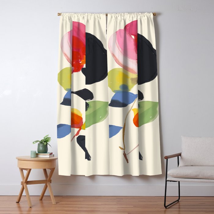 Minimal Abstract Colorful Flower Window Curtain Gallery Image 1