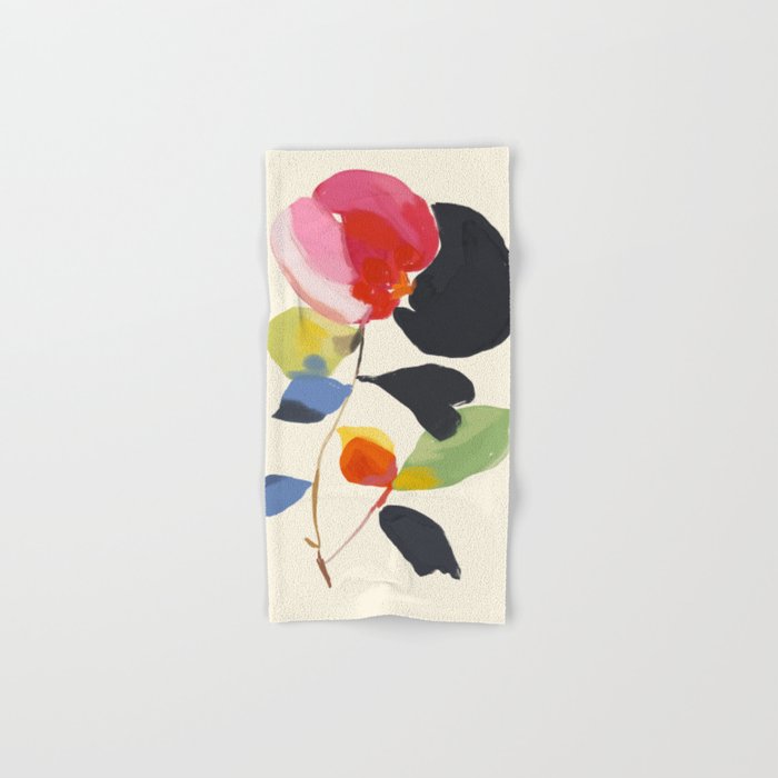 Minimal Abstract Colorful Flower Bath Towel Gallery Image 1