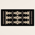 Southwestern Pattern 132 Black and Beige Desk Mat Gallery Image 3