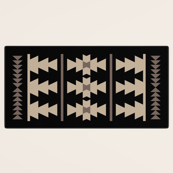 Southwestern Pattern 132 Black and Beige Desk Mat Gallery Image 3