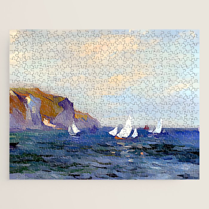 Claude Monet - Cliffs and Sailboats at Pourville Jigsaw Puzzle Gallery Image 1
