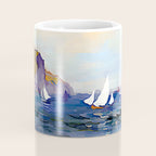 Claude Monet - Cliffs and Sailboats at Pourville Coffee Mug Gallery Image 4