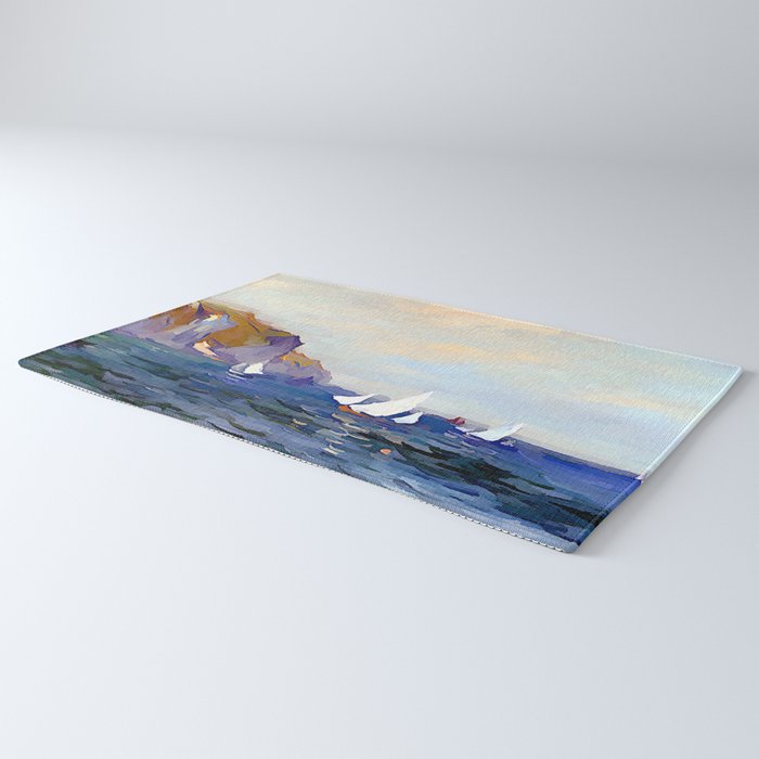 Claude Monet - Cliffs and Sailboats at Pourville Rug Gallery Image 3