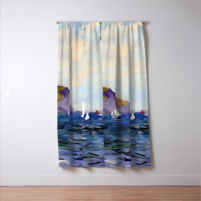 Claude Monet - Cliffs and Sailboats at Pourville Window Curtain Gallery Image 3