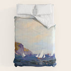 Claude Monet - Cliffs and Sailboats at Pourville Comforter Gallery Image 6