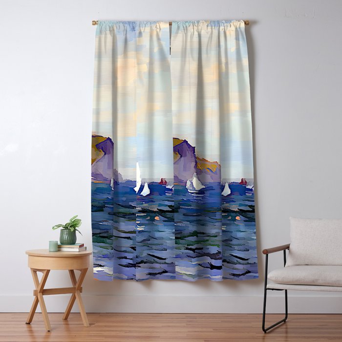 Claude Monet - Cliffs and Sailboats at Pourville Window Curtain Gallery Image 5