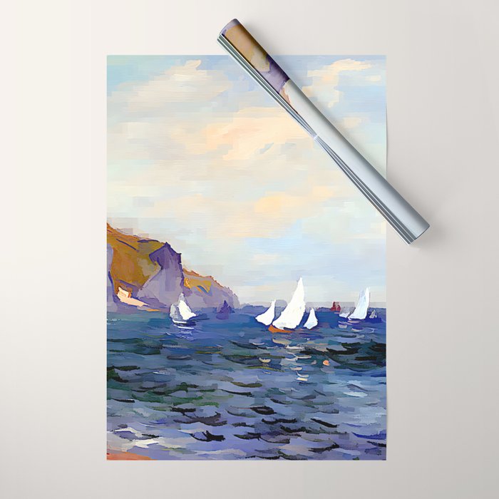 Claude Monet - Cliffs and Sailboats at Pourville Wrapping Paper Gallery Image 1