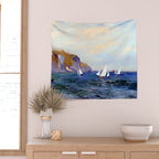 Claude Monet - Cliffs and Sailboats at Pourville Wall Tapestry Gallery Image 2