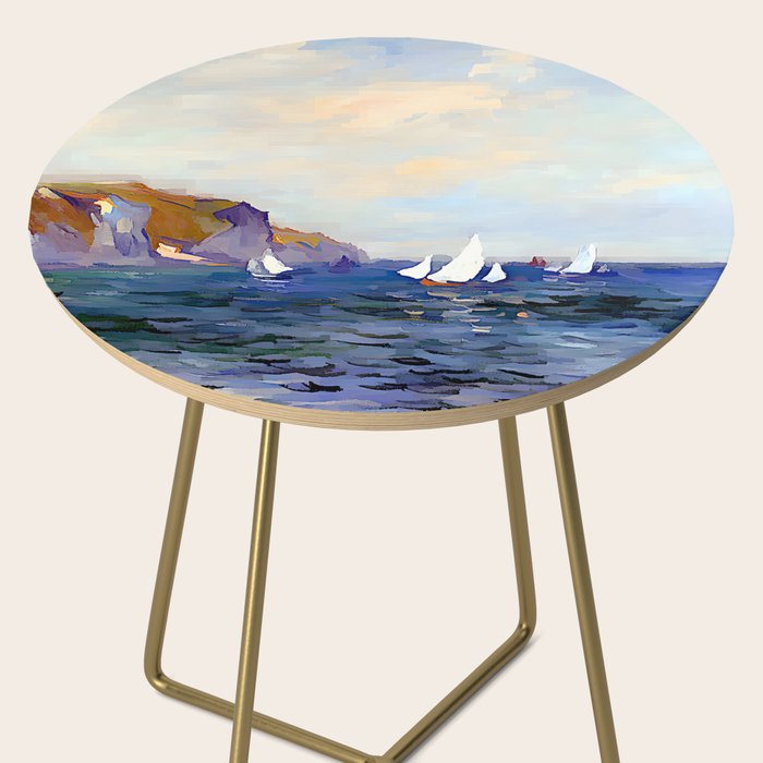 Claude Monet - Cliffs and Sailboats at Pourville Side Table Gallery Image 2