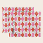 Pink and Red Argyle Placemat Gallery Image 1