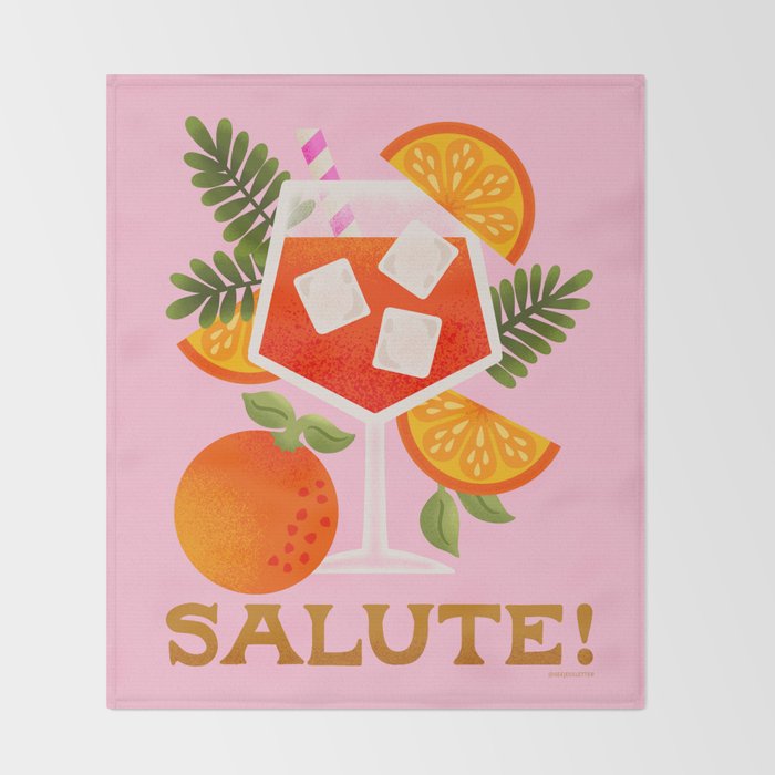 Orange Spritz - Amalfi Coast Cocktails Throw Blanket Gallery Image 2
