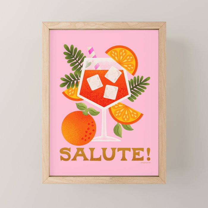Orange Spritz - Amalfi Coast Cocktails Mini Art Print Gallery Image 1