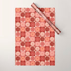 Retro Flowers Check Pattern XI Wrapping Paper Gallery Image 1
