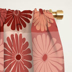 Retro Flowers Check Pattern XI Window Curtain Gallery Image 2
