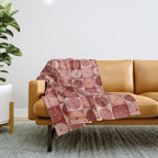Retro Flowers Check Pattern XI Throw Blanket Gallery Image 1