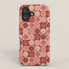 Retro Flowers Check Pattern XI iPhone Case Gallery Image 1