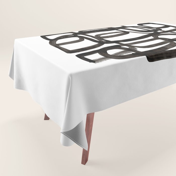 'Writing On The Wall' Mid Century Modern Fun Abstract Shapes  Tablecloth Gallery Image 1