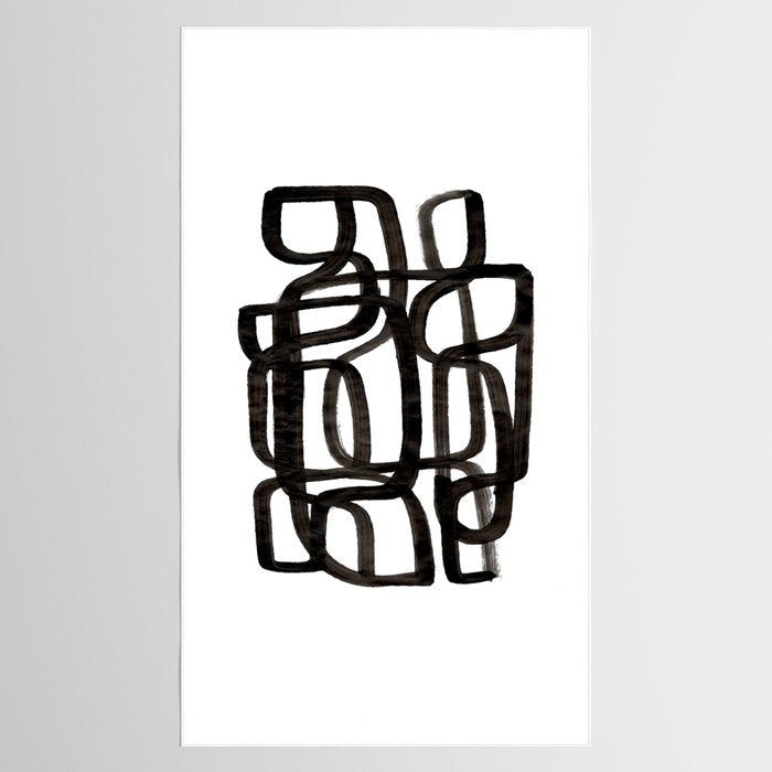 'Writing On The Wall' Mid Century Modern Fun Abstract Shapes  Tablecloth Gallery Image 2