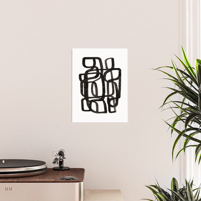 'Writing On The Wall' Mid Century Modern Fun Abstract Shapes  Poster Gallery Image 2