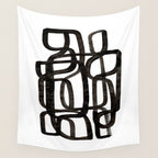 'Writing On The Wall' Mid Century Modern Fun Abstract Shapes  Wall Tapestry Gallery Image 4