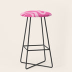 Retro Liquid Swirl Abstract Pattern in Y2K Pink on Pink Stool Gallery Image 1