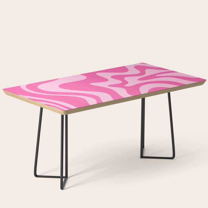 Retro Liquid Swirl Abstract Pattern in Y2K Pink on Pink Coffee Table Gallery Image 1
