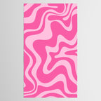 Retro Liquid Swirl Abstract Pattern in Y2K Pink on Pink Tablecloth Gallery Image 2