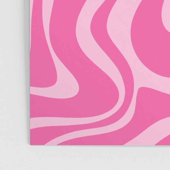Retro Liquid Swirl Abstract Pattern in Y2K Pink on Pink Poster Gallery Image 3