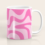 Retro Liquid Swirl Abstract Pattern in Y2K Pink on Pink Coffee Mug Gallery Image 1