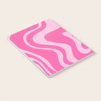Retro Liquid Swirl Abstract Pattern in Y2K Pink on Pink Notebook Gallery Image 3