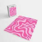 Retro Liquid Swirl Abstract Pattern in Y2K Pink on Pink Jigsaw Puzzle Gallery Image 2